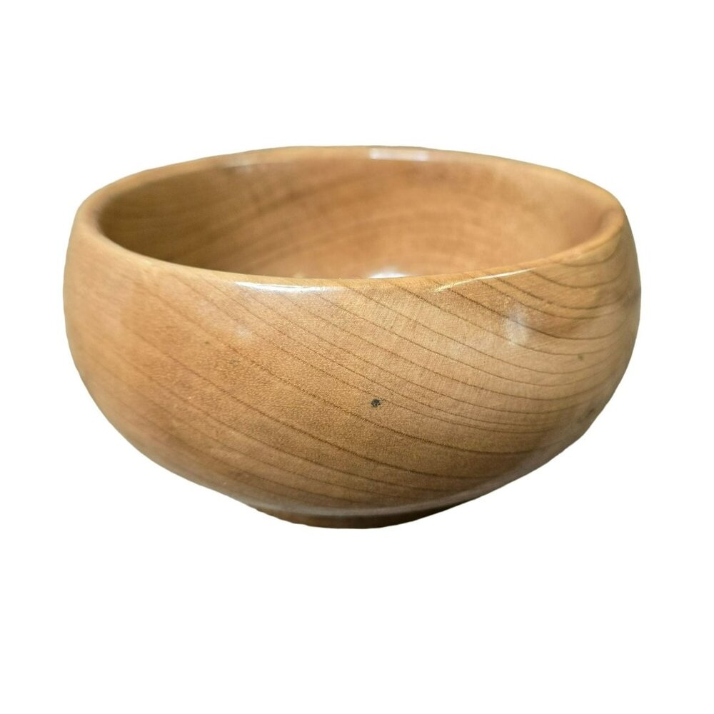 VTG Myrtlewood Chalet Candy Nut Dish Bowl Handcrafted Oregon Myrtle Wood 5.5"